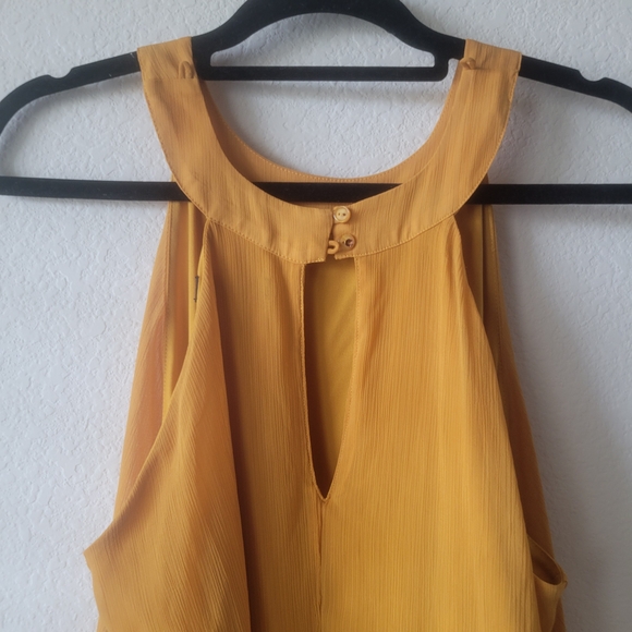 Elegant Yellow Gold Sleeveless Dress Plus Size 1X - Picture 4 of 8